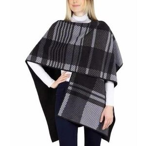 Ike Behar Reversible Black and Gray Fashion Wrap
